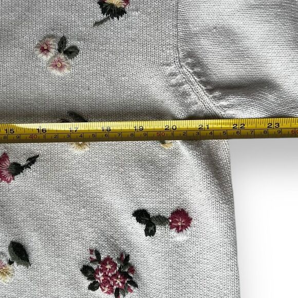 Vintage-Embroidered-Cottagecore-Twee-Flower-Sweater-Cardigan-Women's-Size 14/16 - Picture 10 of 10